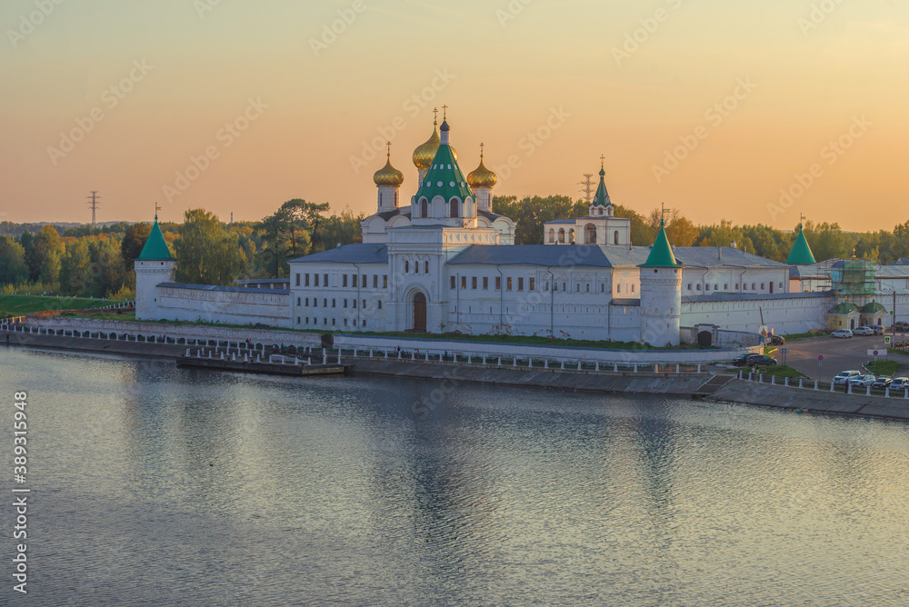 View of the Ipatiev Monastery on a September evening. Kostroma, Russia