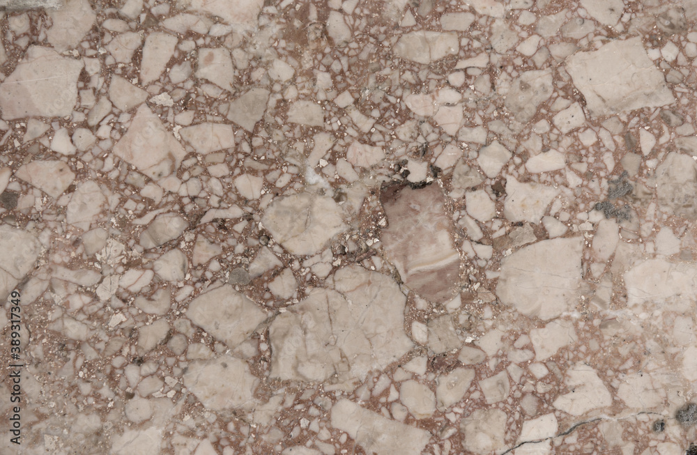 Marble brown stone texture. Light wall background.