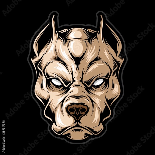 anger dog head vector illustration