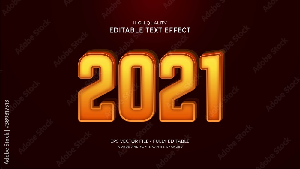 2021 text effect, editable graphic text style effect