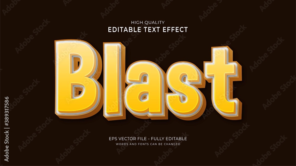 Fototapeta blast text style effect.editable game font effect