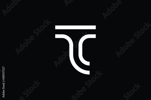 TC logo letter design on luxury background. CT logo monogram initials letter concept. TC icon logo design. CT elegant and Professional letter icon design on black background. T C CT TC