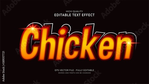 chicken text effect, editable display font style effect