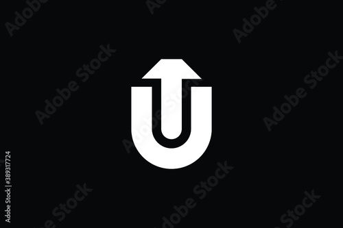 UT logo letter design on luxury background. TU logo monogram initials letter concept. UT icon logo design. TU elegant and Professional letter icon design on black background. U T TU UT