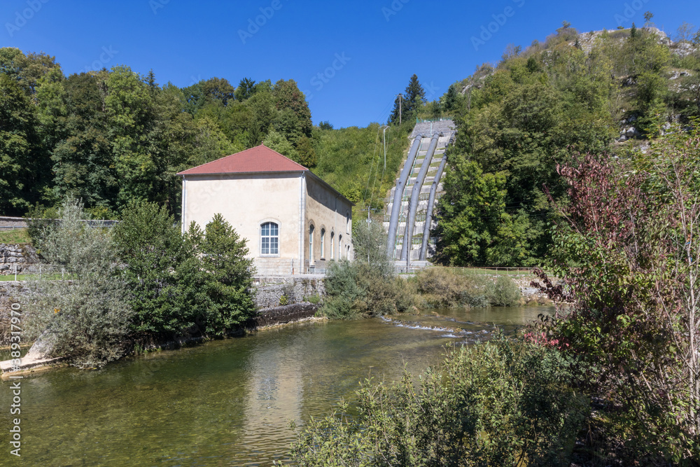 Fototapeta premium Hiking track of the Pertes de L'Ain, Losses of the Ain, Jura