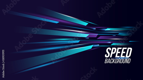 Abstract background technology high speed racing for sports of long exposure light on black background.Science geometric shape modern elegant design.Vector illustration.