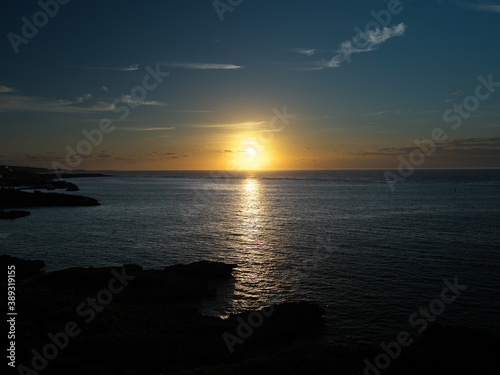 Okinawa,Japan-October 29, 2020: Beautiful sunrise at Miyakojima island, Okinawa
