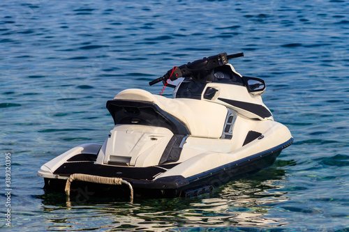 Empty jet ski in a sea. Summer vacation concept
