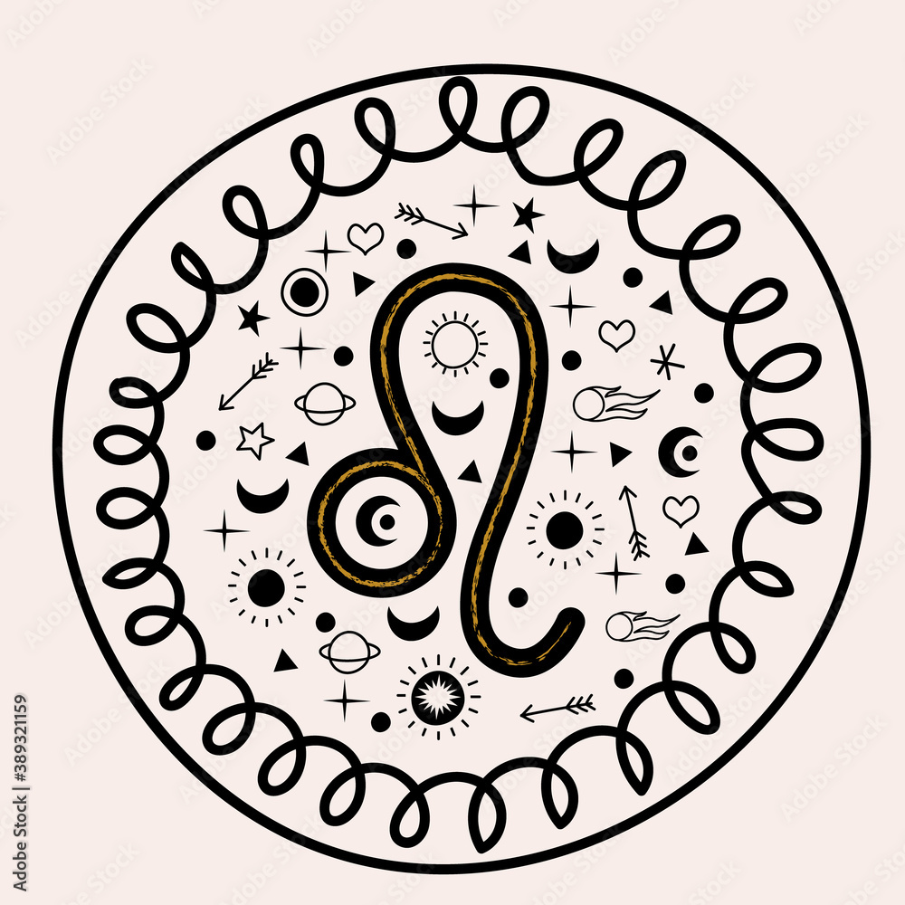 Sign of the zodiac Leo. Constellation of Leo. Vector illustration in flat style. Sign of the zodiac Leo. Constellation of Leo. Vector illustration in flat style.
