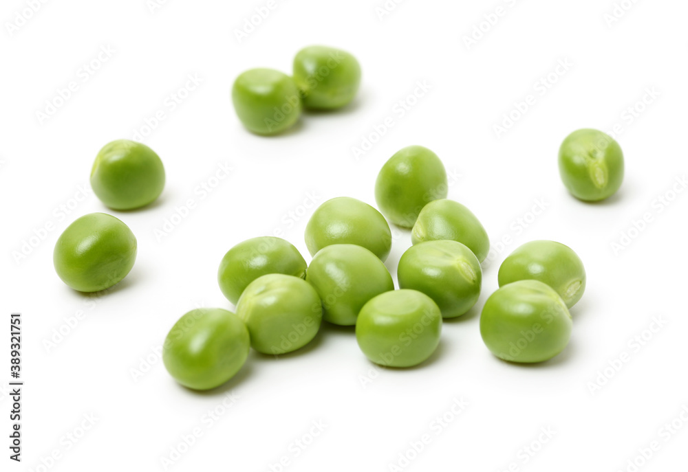 Fresh peas isolated on white background