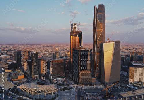 King Abdullah Financial District in Riyadh Saudi Arabia	in the morning