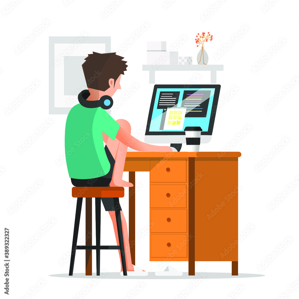A freelancer working from home
