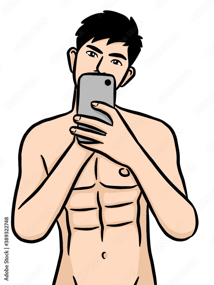 Fototapeta premium cartoon cute man on white background