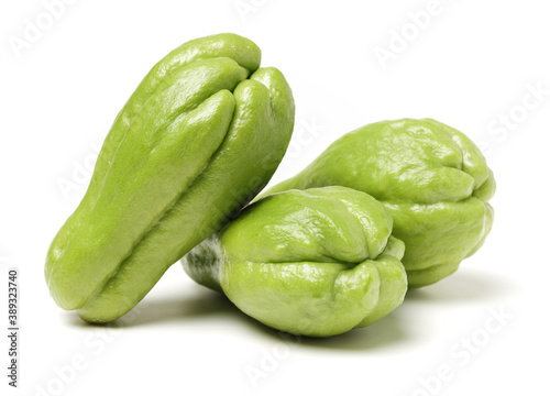 Chayote on a white background