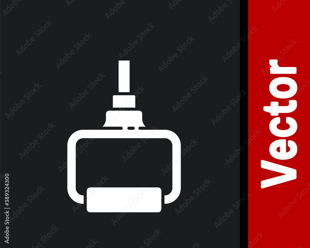 White TPX loop training equipment icon isolated on black background. Sport equipment. Vector Illustration. White TPX loop training equipment icon isolated on black background. Sport equipment. Vector Illustration.