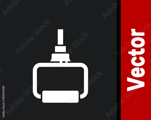 White TPX loop training equipment icon isolated on black background. Sport equipment. Vector Illustration.
