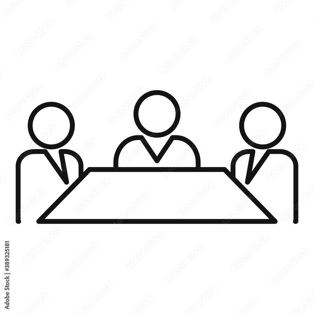 Table business training icon. Outline table business training vector icon for web design isolated on white background Table business training icon. Outline table business training vector icon for web design isolated on white background