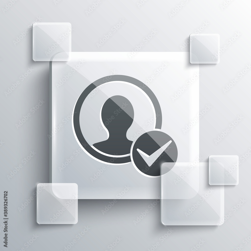 Grey Create account screen icon isolated on grey background. Square glass panels. Vector. Grey Create account screen icon isolated on grey background. Square glass panels. Vector.