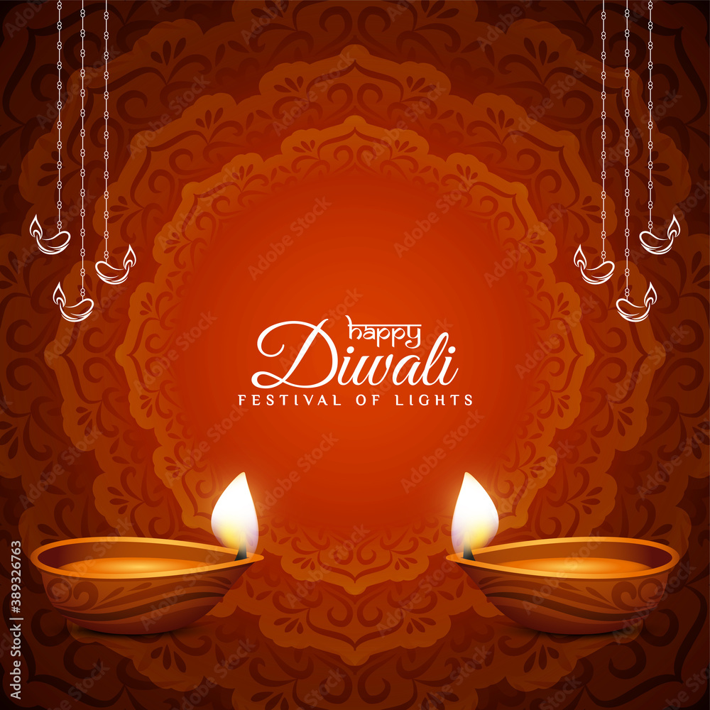Happy Diwali cultural festival red color background