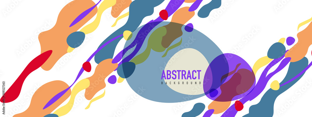Obraz premium Trendy liquid style shapes abstract design, dynamic vector background for placards, brochures, posters, web landing pages, covers or banners