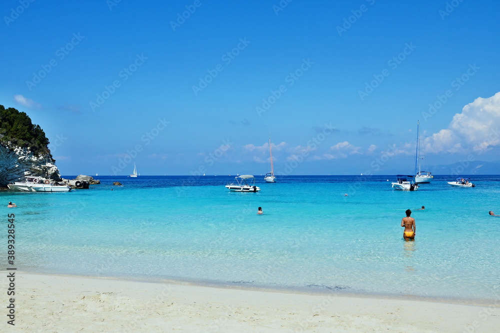 Obraz premium Greece,island Antipaxos-view of the Vrika beach