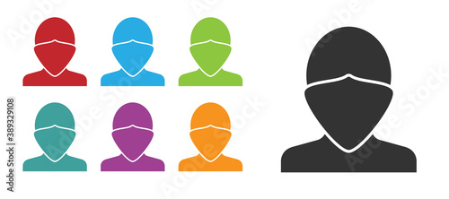 Black Vandal icon isolated on white background. Set icons colorful. Vector.