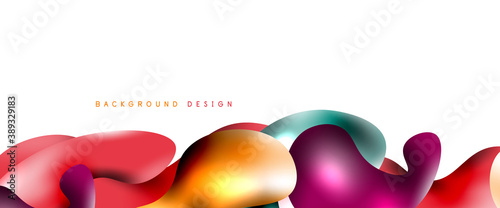 Bubbles abstract background. Liquid splashes on white vector template