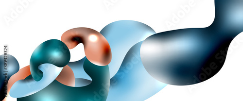 Bubbles abstract background. Liquid splashes on white vector template