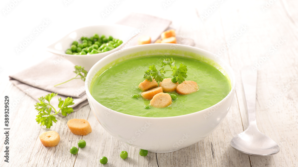 green vegetable soup and crouton green vegetable soup and crouton