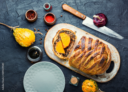 Schilderij op canvas Wellington pumpkin,autumn food