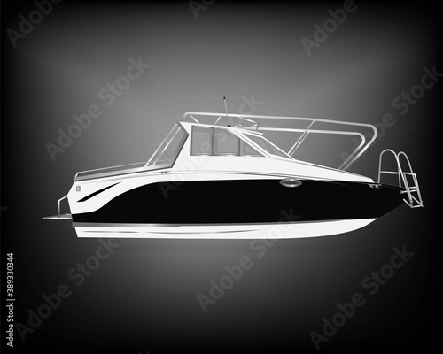black and white yacht