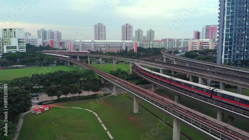 Trains,  Jurong Station Singapore aerial photo