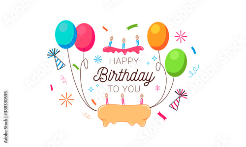 Happy birthday badge banner vector illustration