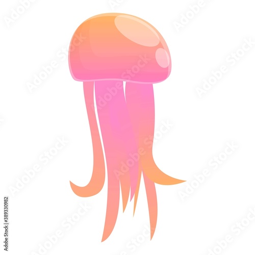 Exotic jellyfish icon. Cartoon of exotic jellyfish vector icon for web design isolated on white background
