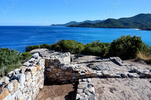 Ruins of ancient stageira city in Halkidiki, Greece photo