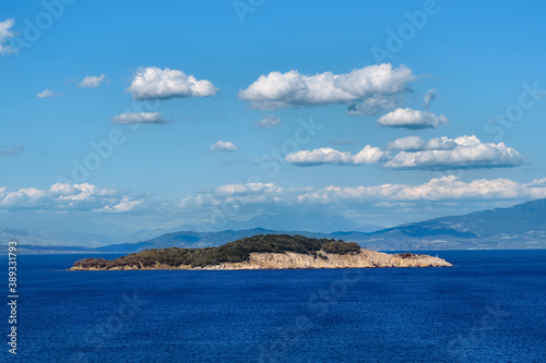 Small island at the sea near Olympiada village in Greece © frimufilms