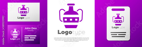 Logotype Ancient amphorae icon isolated on white background. Logo design template element. Vector.