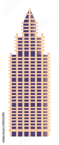 Ledge tower skyscraper house isolated on white background