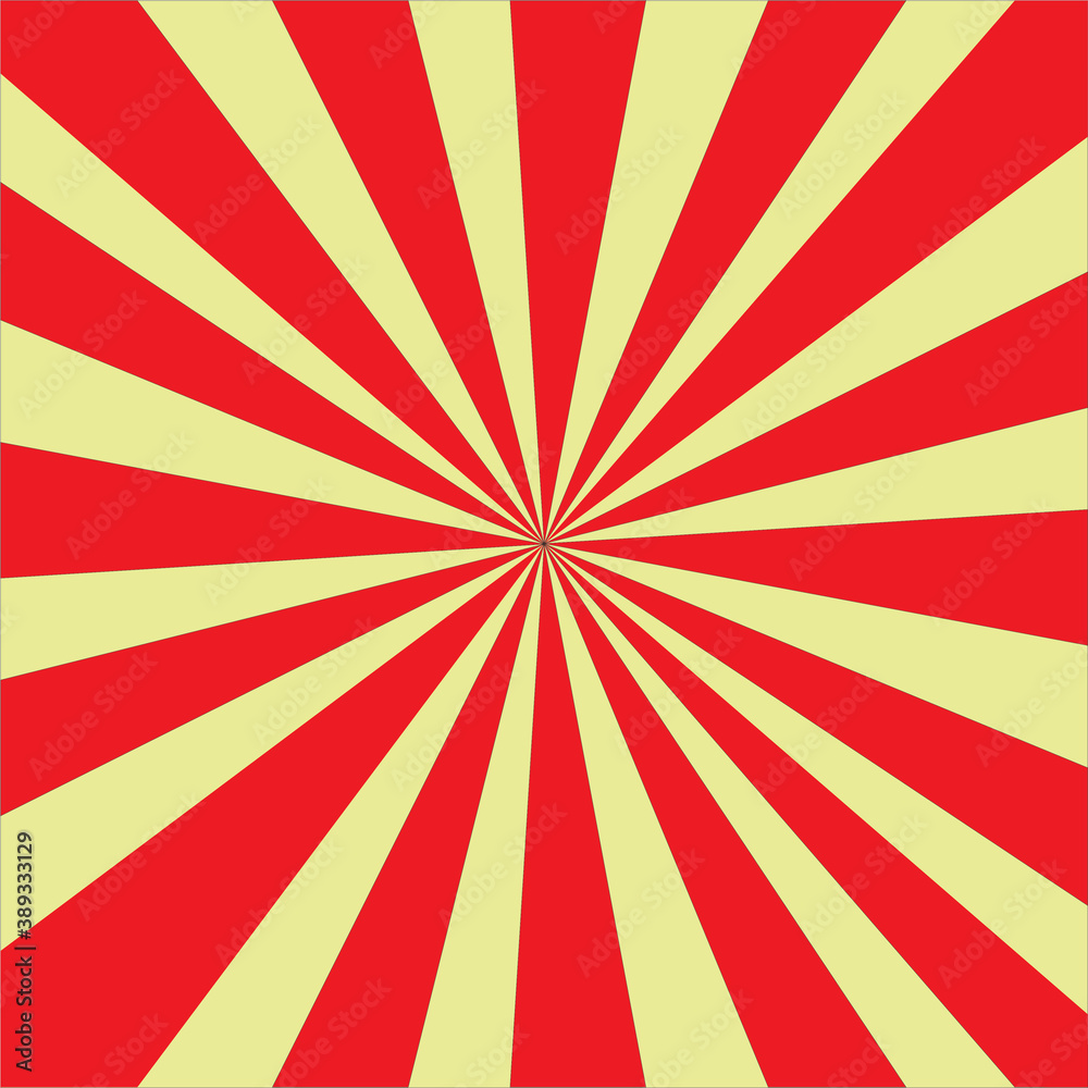 Obraz premium Sunlight retro faded horizontal background. Red and beige color burst backdrop.