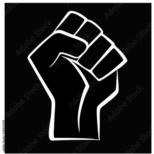 BLM Fist with white outline 