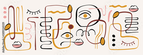 Modern abstract elements set, minimal design, vector illustration.