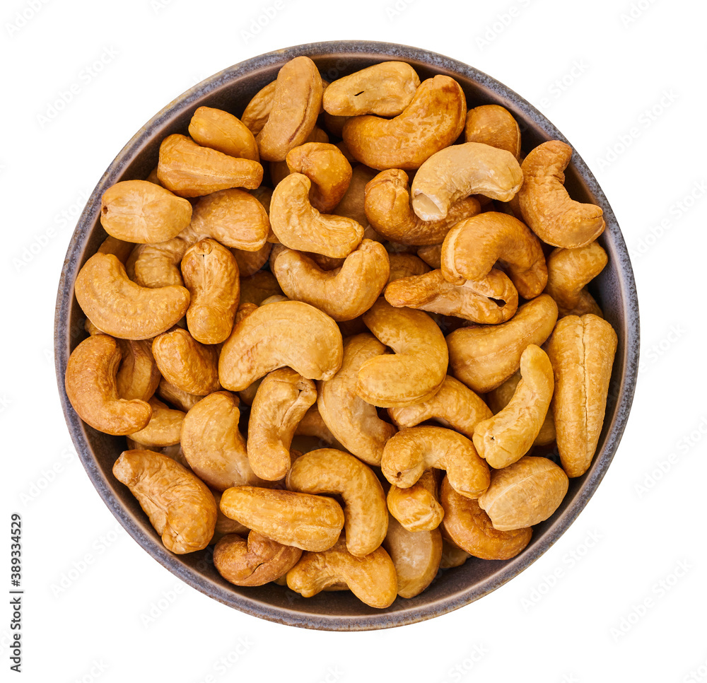 cashew nuts in bowl with clipping path cashew nuts in bowl with clipping path