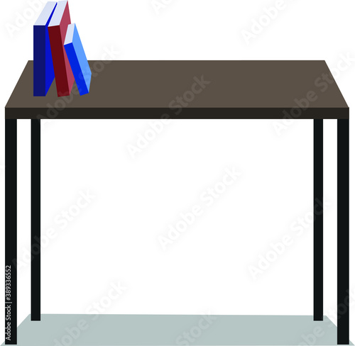a woody table and a book simple vector