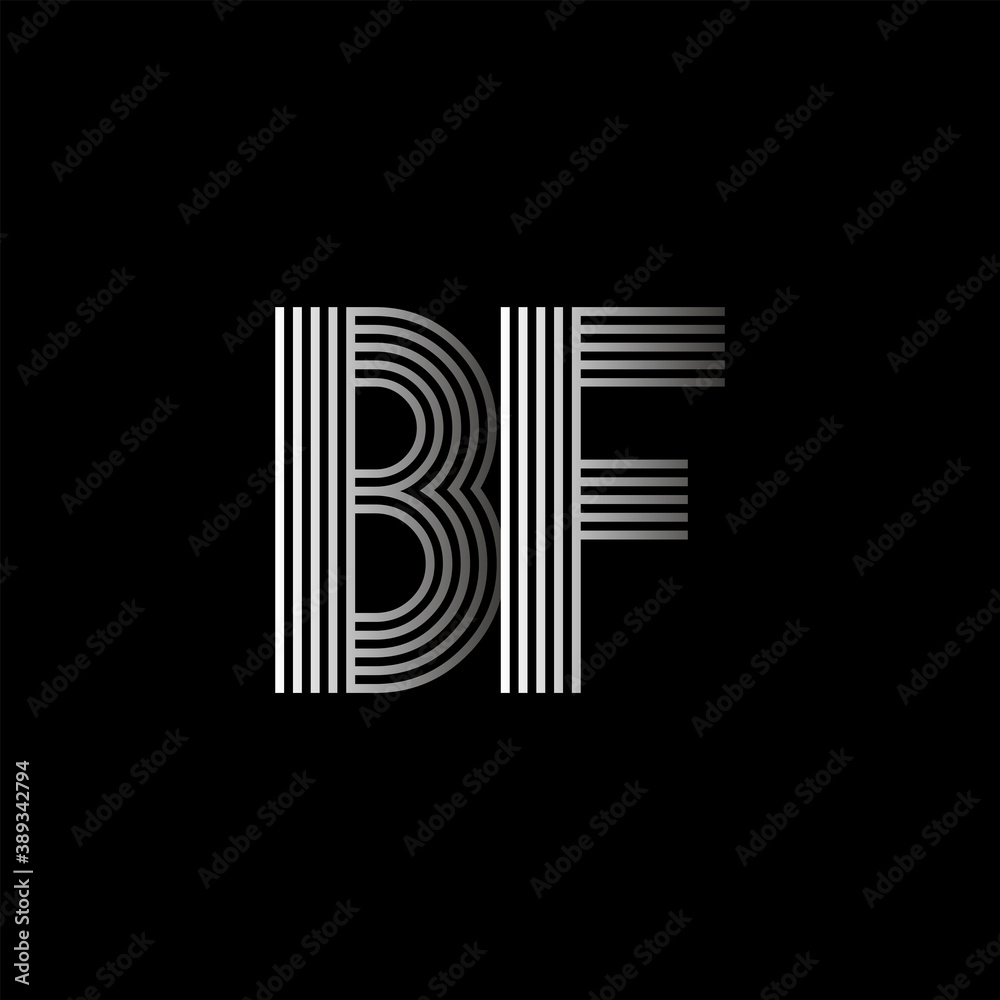 Initial letter logo BF linked white colored, isolated in black background. Vector design template elements for company identity. Initial letter logo BF linked white colored, isolated in black background. Vector design template elements for company identity.