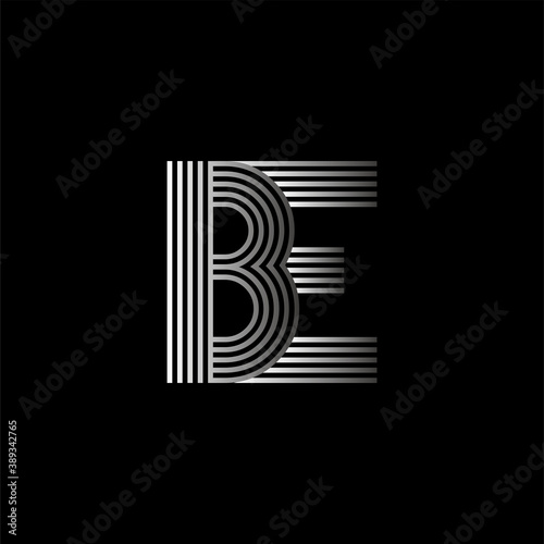 Initial letter logo BE linked white colored, isolated in black background. Vector design template elements for company identity.