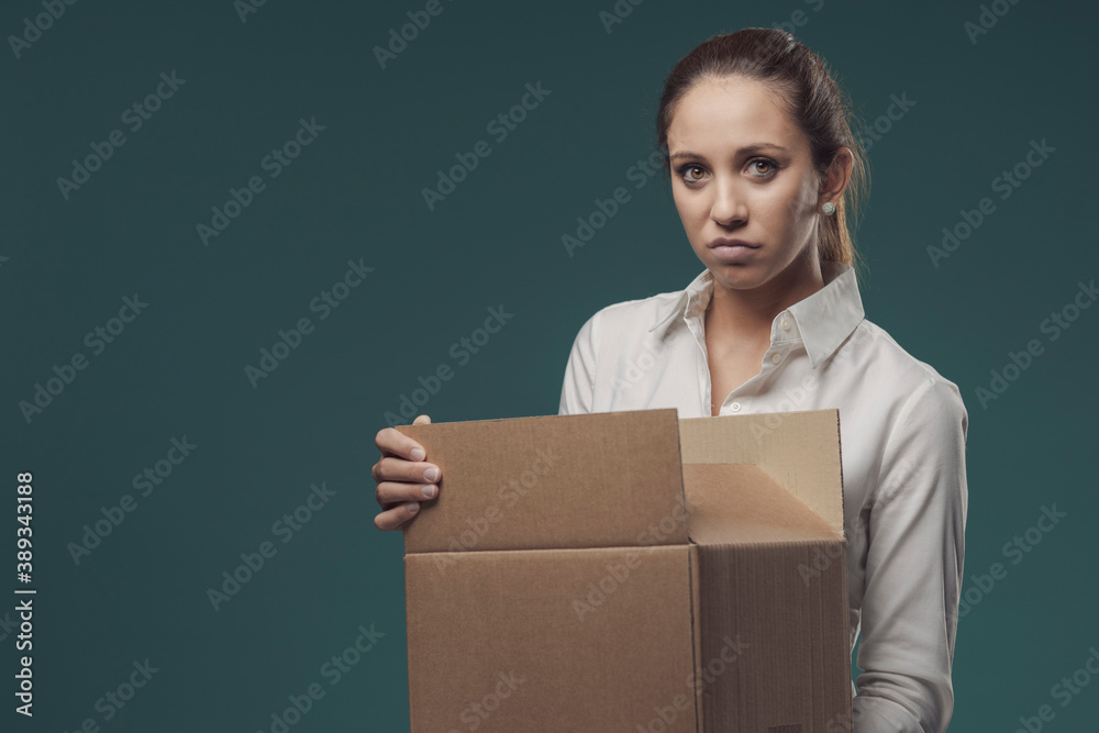 Disappointed woman receiving the wrong delivery Disappointed woman receiving the wrong delivery