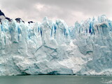 Close-up structure blue ice glacier the biggest fresh water reserve in our planet