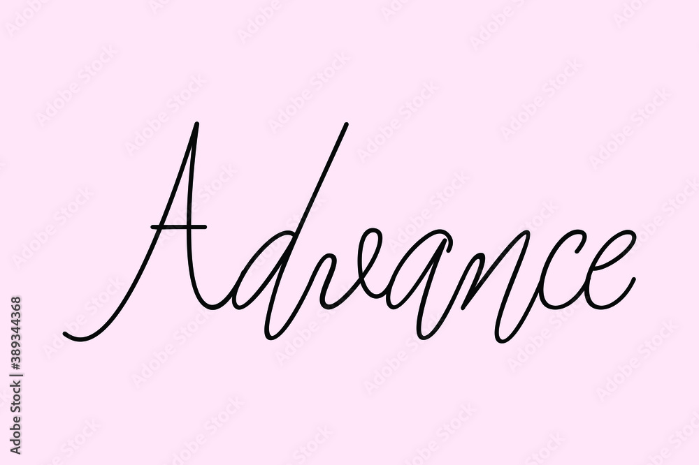 Advance Cursive Typography Black Color Text On Light Pink Background  