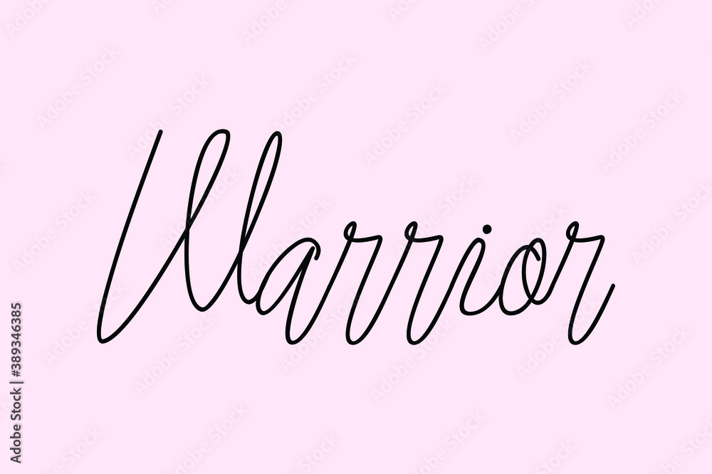 Warrior Cursive Typography Black Color Text On Light Pink Background  