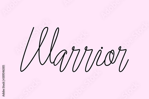 Warrior Cursive Typography Black Color Text On Light Pink Background 